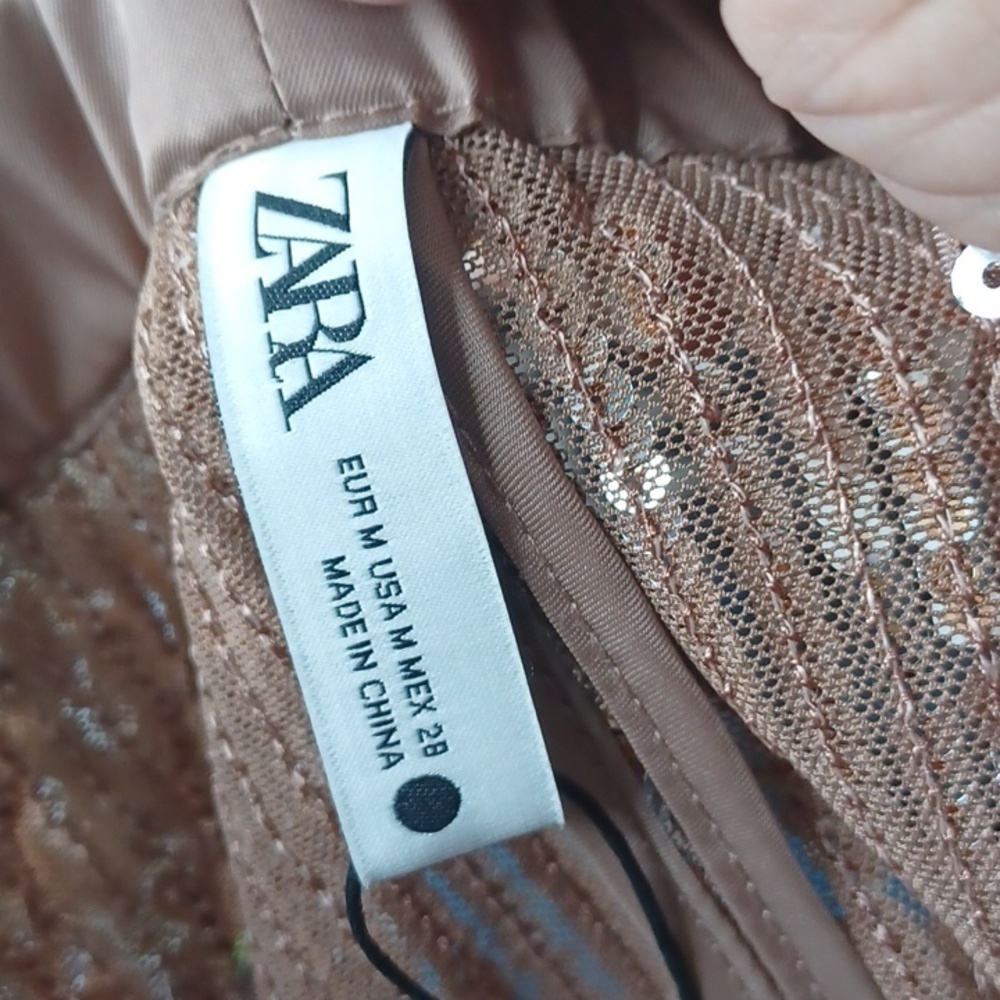 Zara Blogger Fave Sequined Pants High Waisted Party Celebration Date Night, Gold - Picture 4 of 8